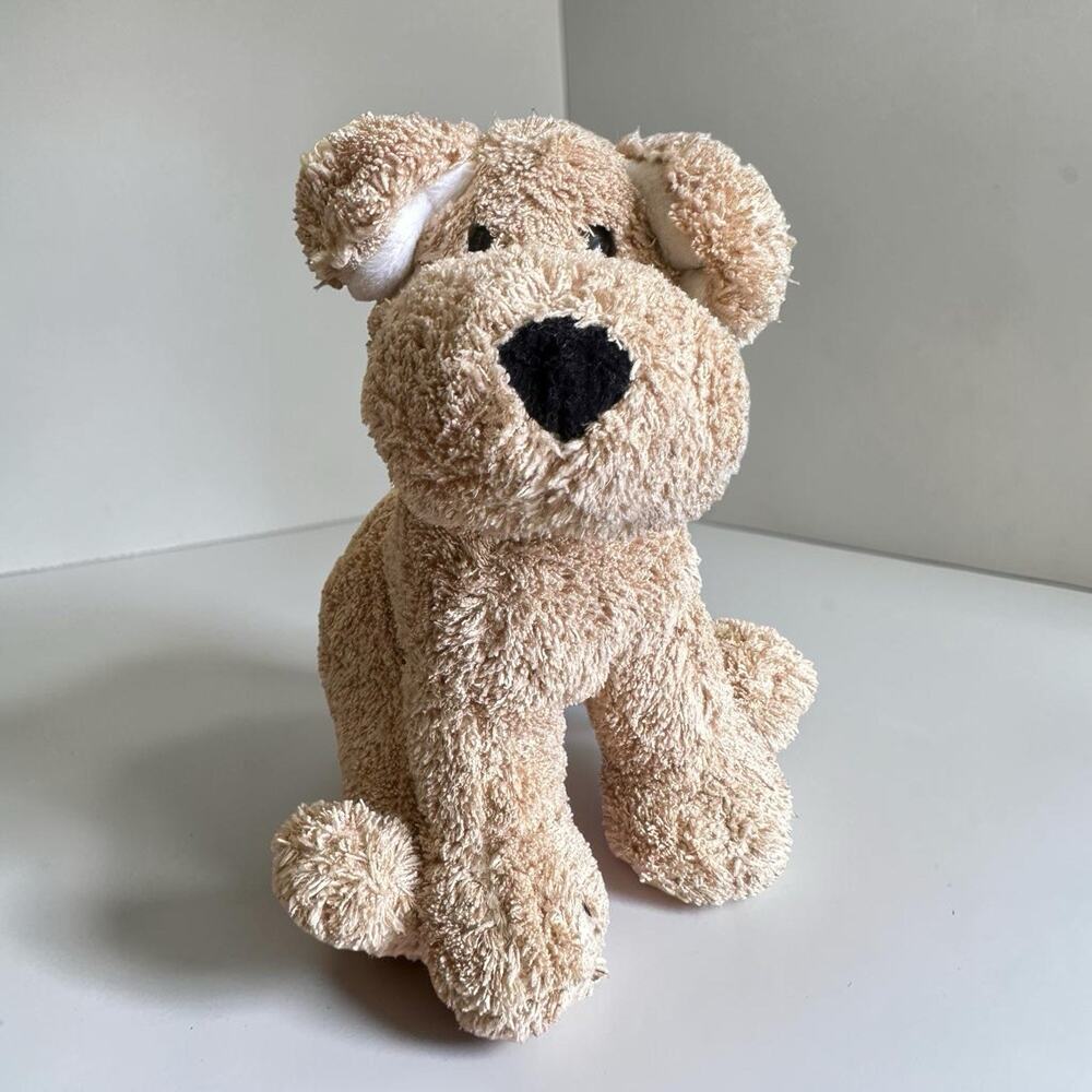 Vintage Commonwealth Tan Brown Puppy Dog Plush Sitting Stuffed Animal 2000 8”